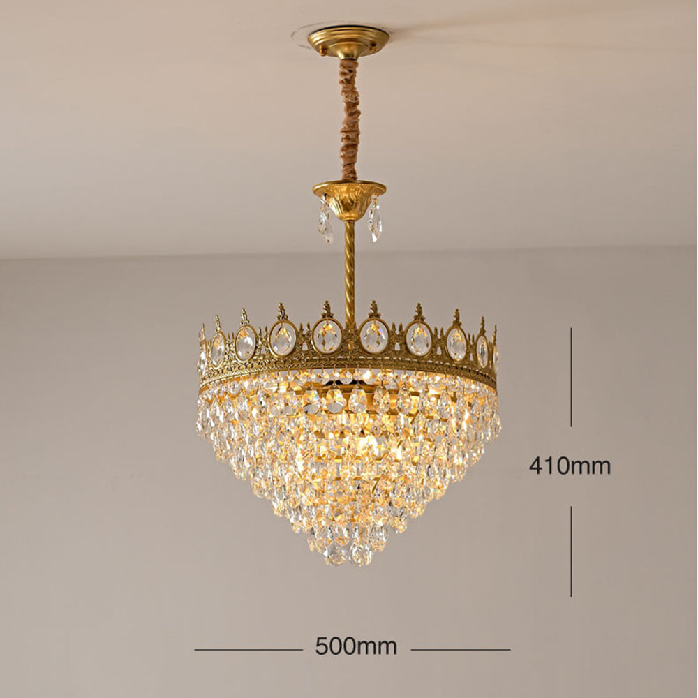 Retro French Gold Crystal Chandelier - Cueteks