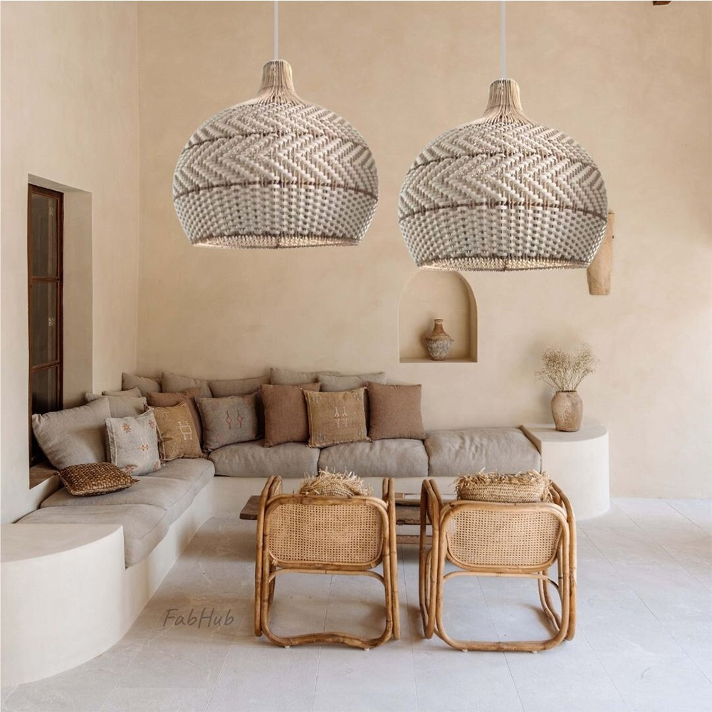 Modern Rattan Handwoven Pendant Light - Cueteks