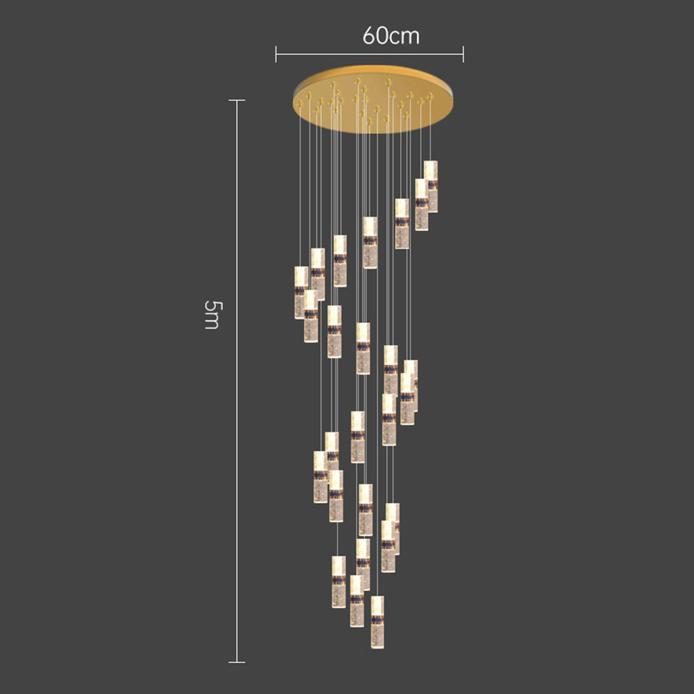 Luxury Crystal Staircase Long Chandelier - Cueteks