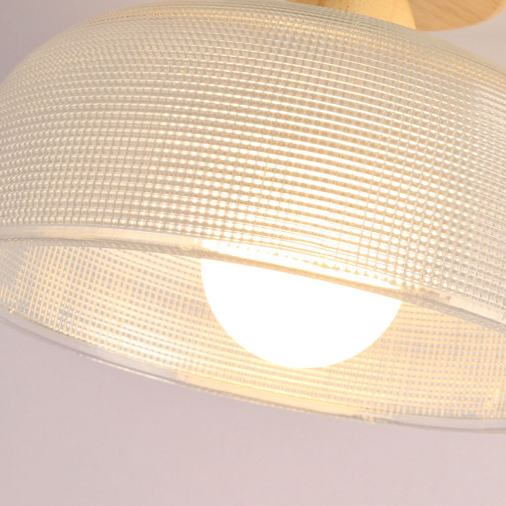 Vintage Solid Wood Glass Ceiling Lamp - Cueteks