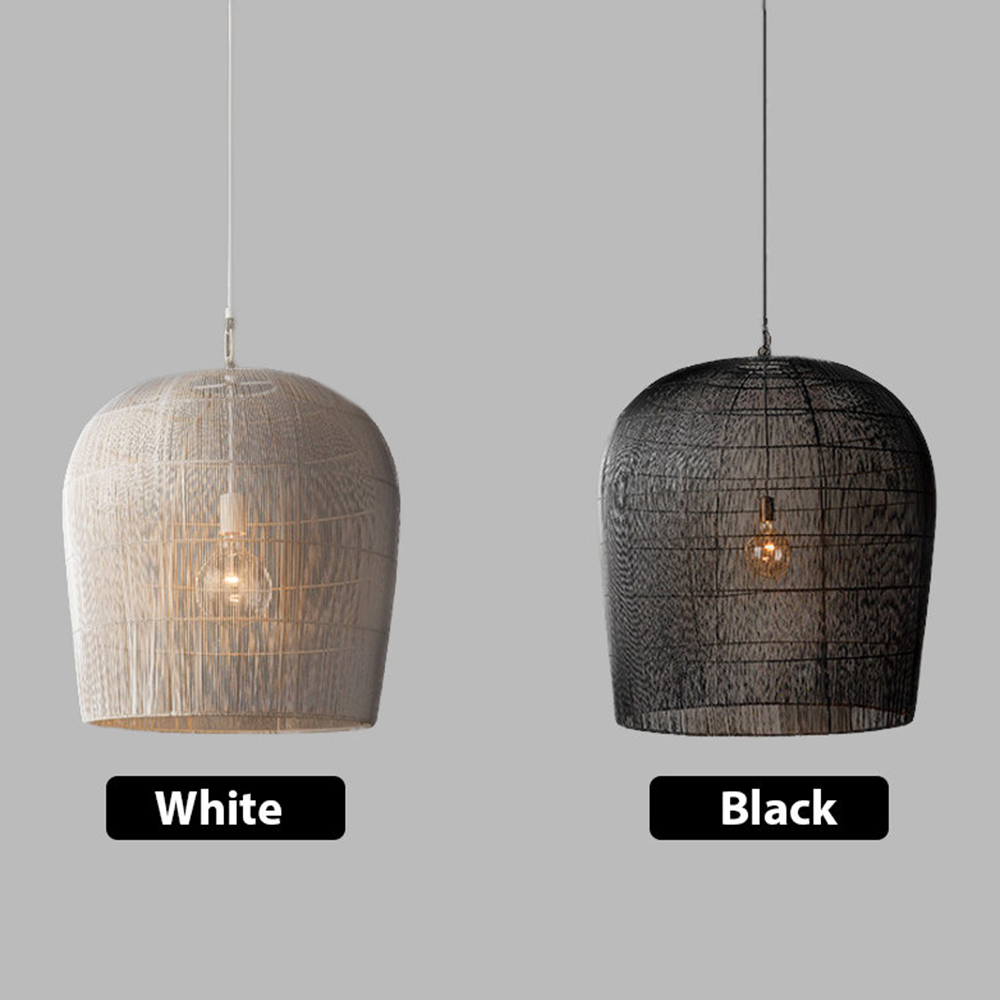White and Black Wabi Sabi rattan pendant comparison