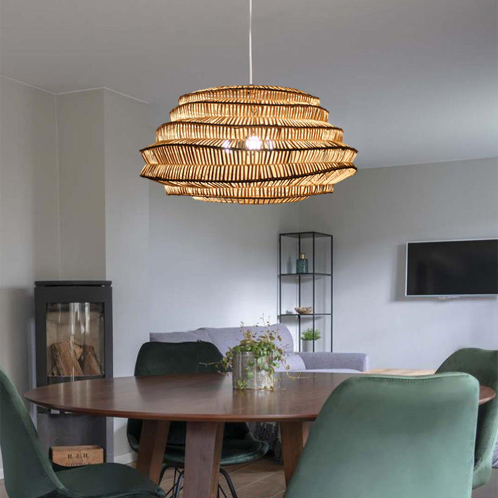 Modern Rattan Cage Pendant Light - Cueteks