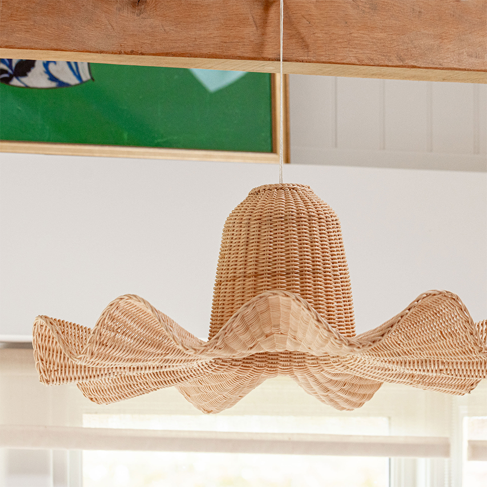 Vogue Rattan Dome Large Handwoven Pendant Light - Cueteks