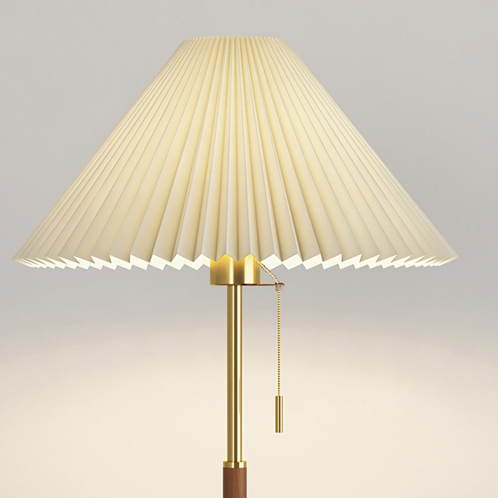 Vintage Pleated Metal Standing Lamp - Cueteks