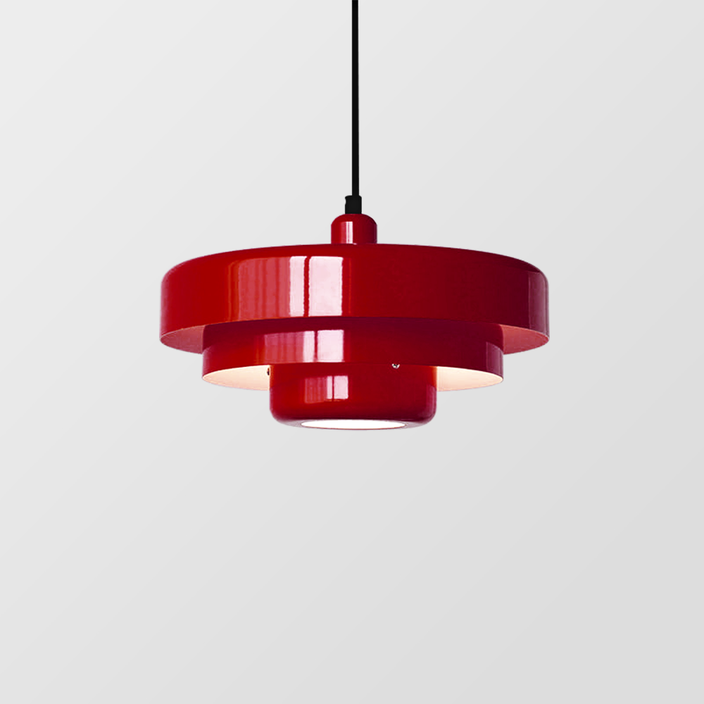 Mid-century Single Head Medieval Iron Round Pendant Light - Cueteks