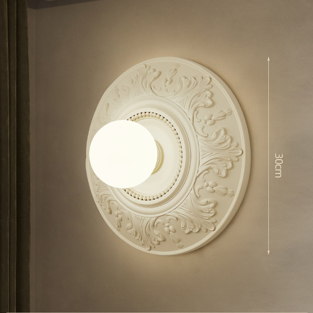 Cream Style Glass Milky Coffee Wall Light Fixtures - Cueteks