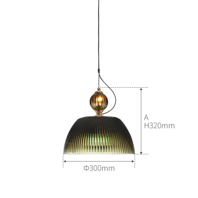 Retro-Inspired Green Glass Pendant Light - Cueteks