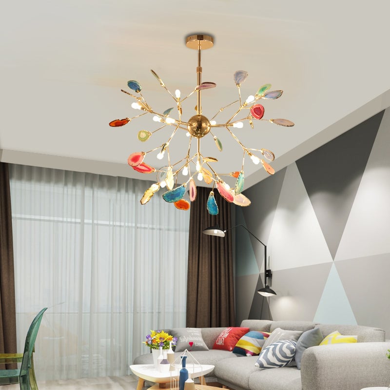 Nordic Creative Light Luxury Agate Stone Chandelier - Cueteks