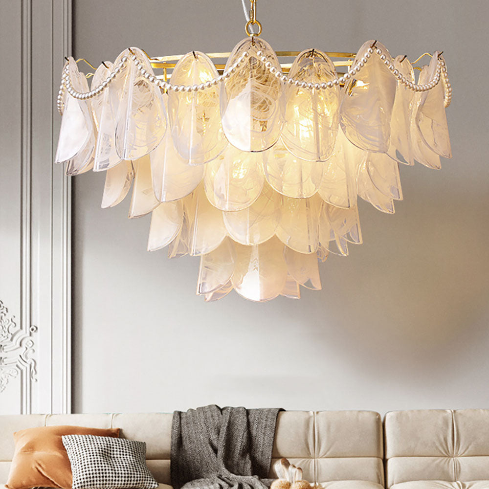 Contemporary Cloud-Inspired Frosted Glass Living Room Chandelier - Cueteks