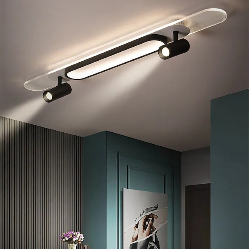 Haney Moderne Dimmbare LED Deckenleuchte mit Strahler für Büro & Esszimmer - Cueteks