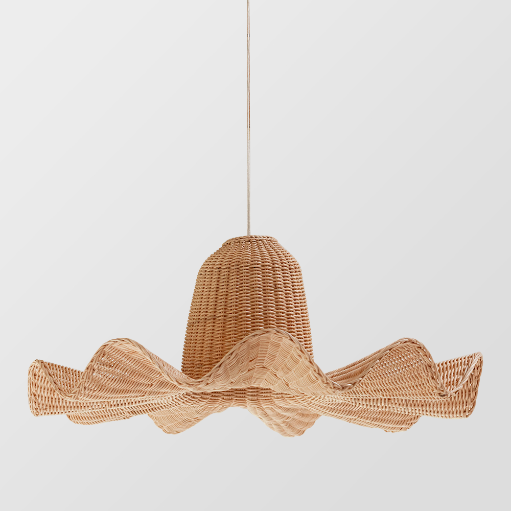 Vogue Rattan Dome Large Handwoven Pendant Light - Cueteks