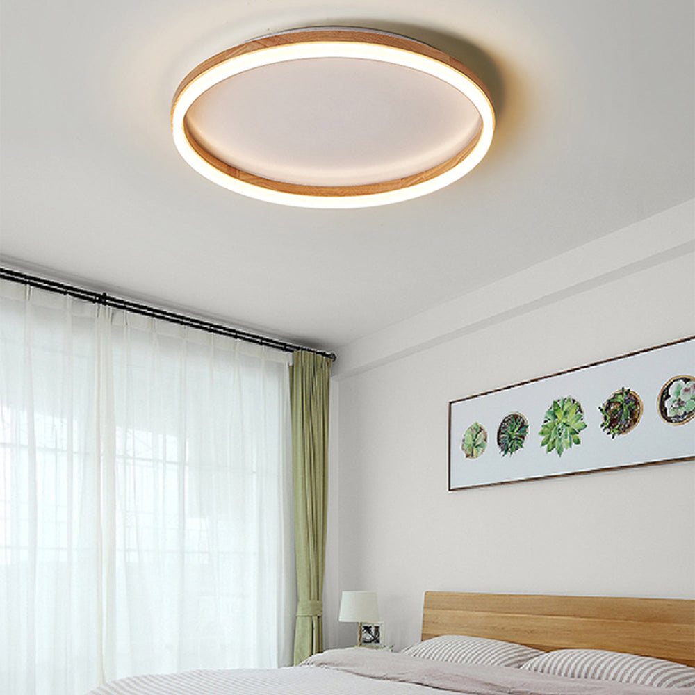 Ozawa Deckenleuchte Äußerer Halo dimmbar, Hölzern & Acryl ∅40/50cm - Cueteks