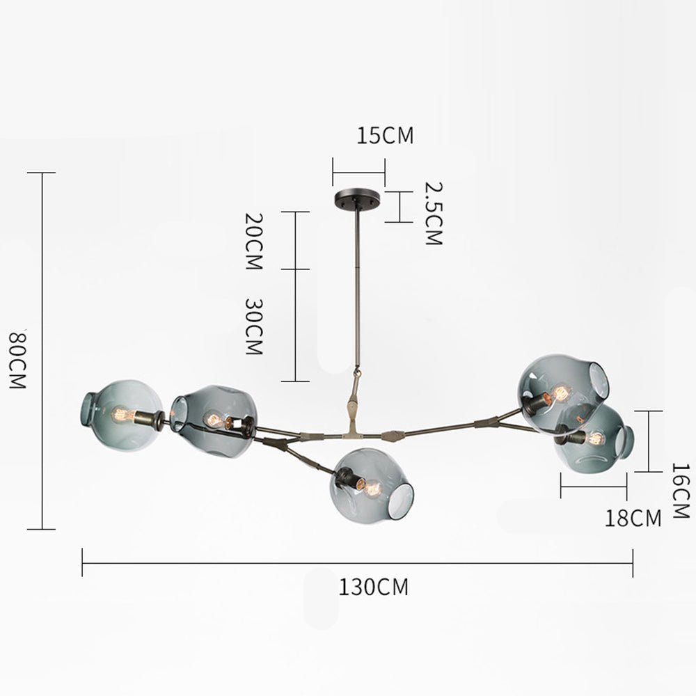 Branching Bubble Glass Ball Chandelier for Living Room - Cueteks