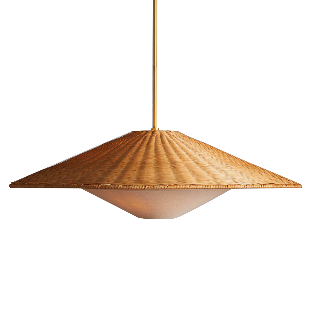 Retro Rattan Handwoven Zen Pendant Light - Cueteks