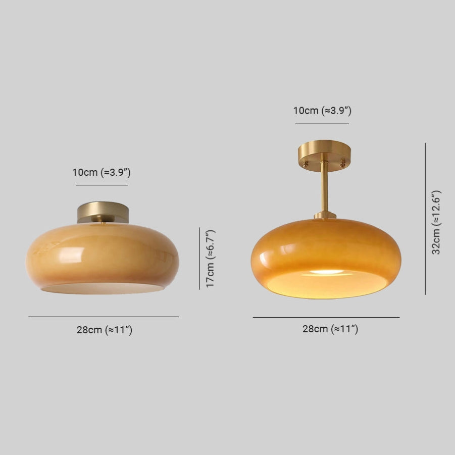 Vintage Round Glass Ceiling Lights - Cueteks