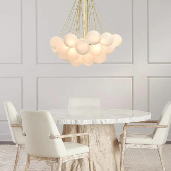 Bubble Chandelier Nordic Frosted Glass Ball Chandelier for Dining Room - Cueteks