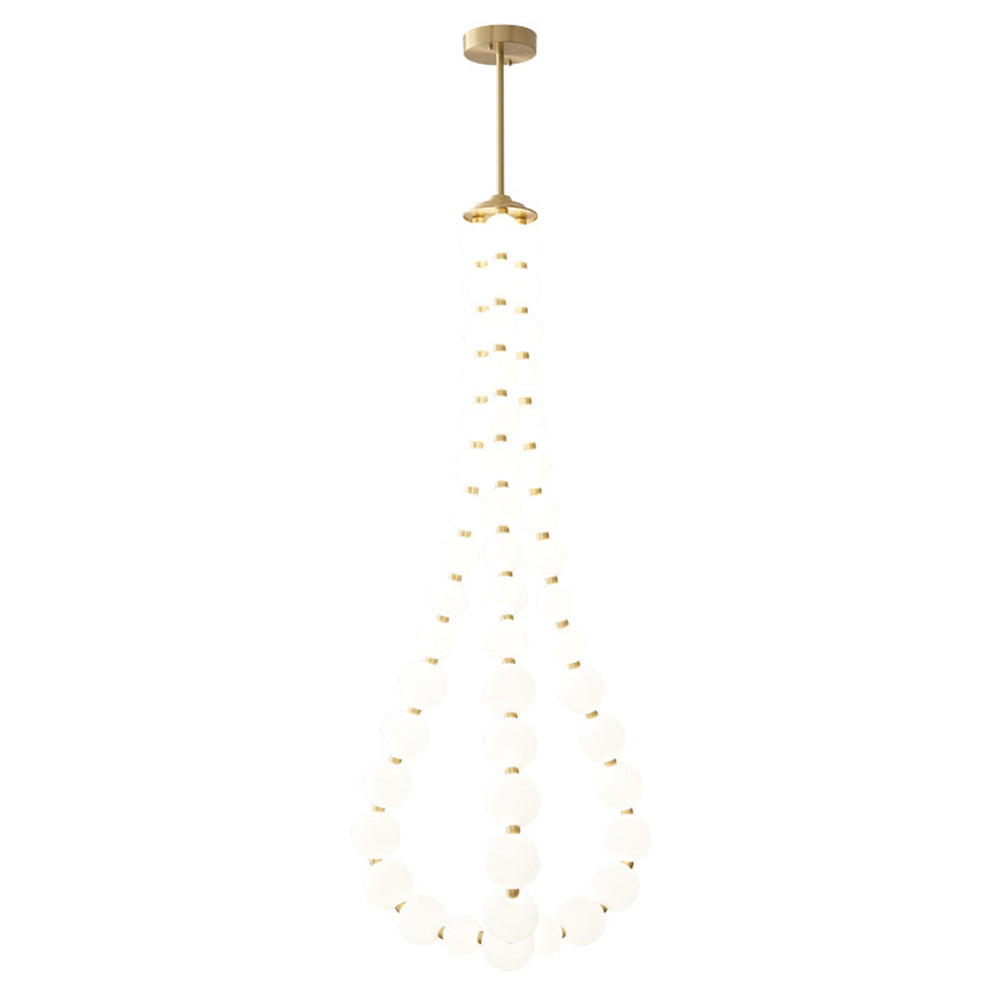 Art Deco White Bubble LED Chandelier For Staircase - Cueteks