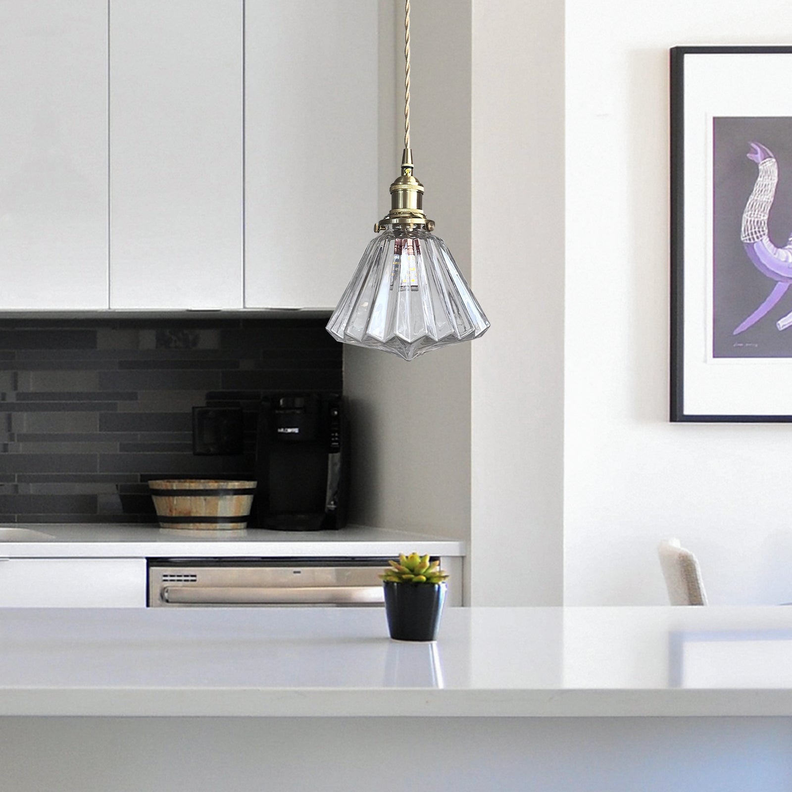 Modern Diamond Glass Pendant Lights - Cueteks
