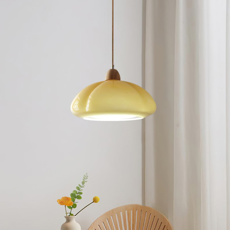 Vintage Glass Pumpkin Pendant Light - Cueteks