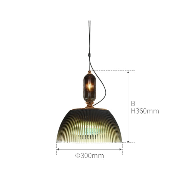 Retro-Inspired Green Glass Pendant Light - Cueteks