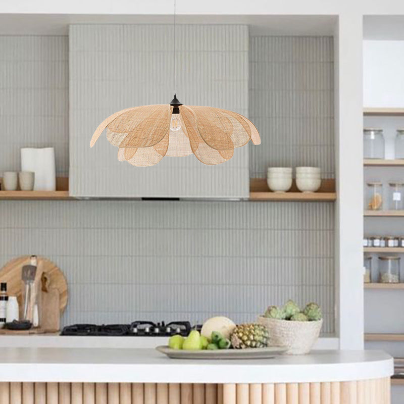 Vintage Petal Rattan Ceiling Pendant Light - Cueteks