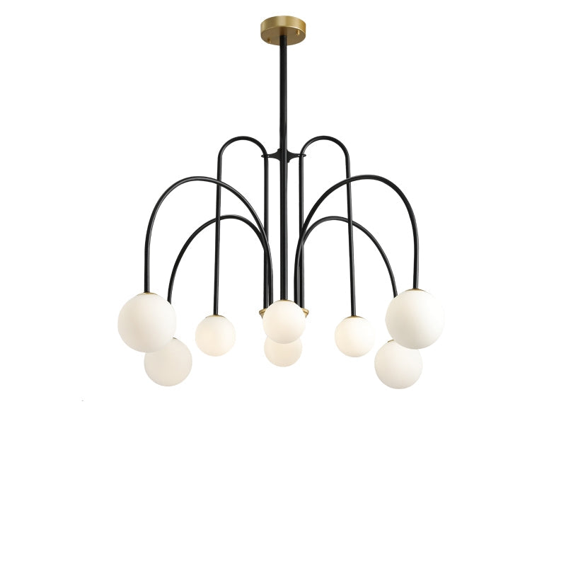 Art Deco Glass Ball Chandelier - Cueteks