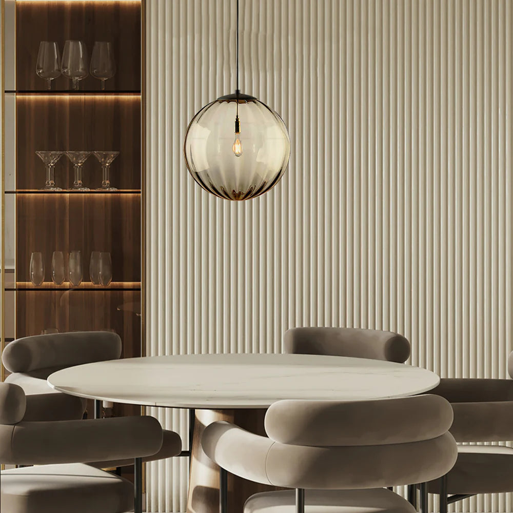Modern Simple Round Glass Pendant Light - Cueteks