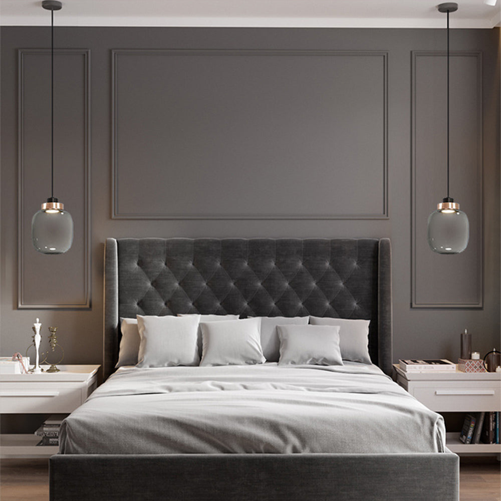 Minimalist Glass Smoke Gray Pendant Light - Cueteks