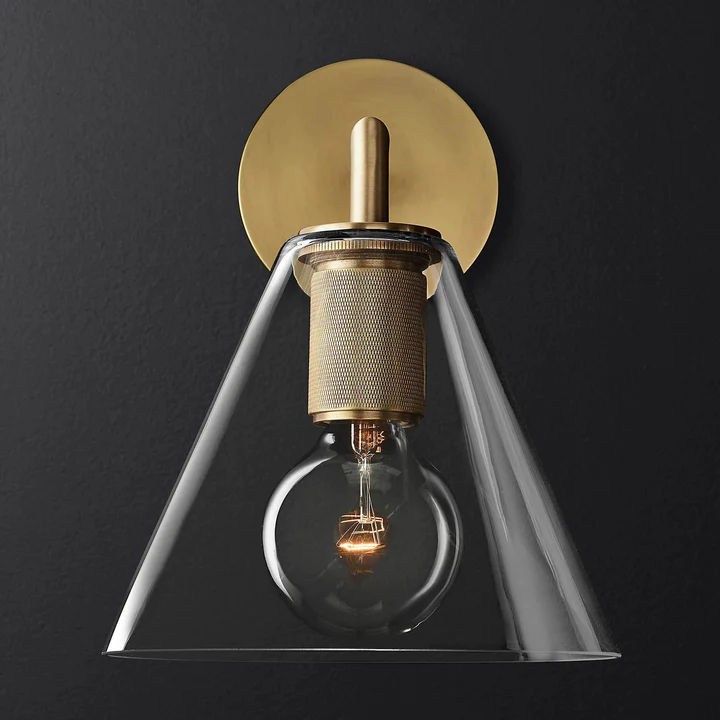 Armed Retro Brass Wall Sconce - Cueteks