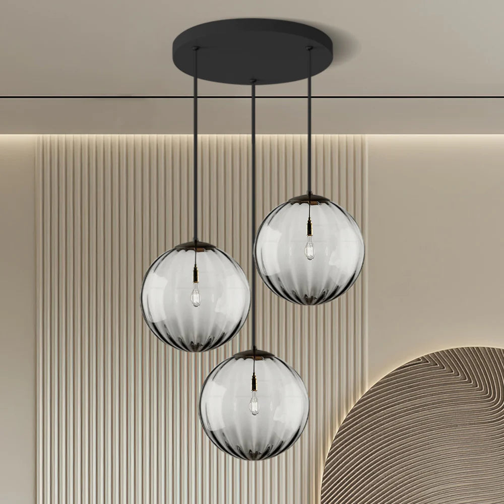 Modern Simple Round Glass Pendant Light - Cueteks