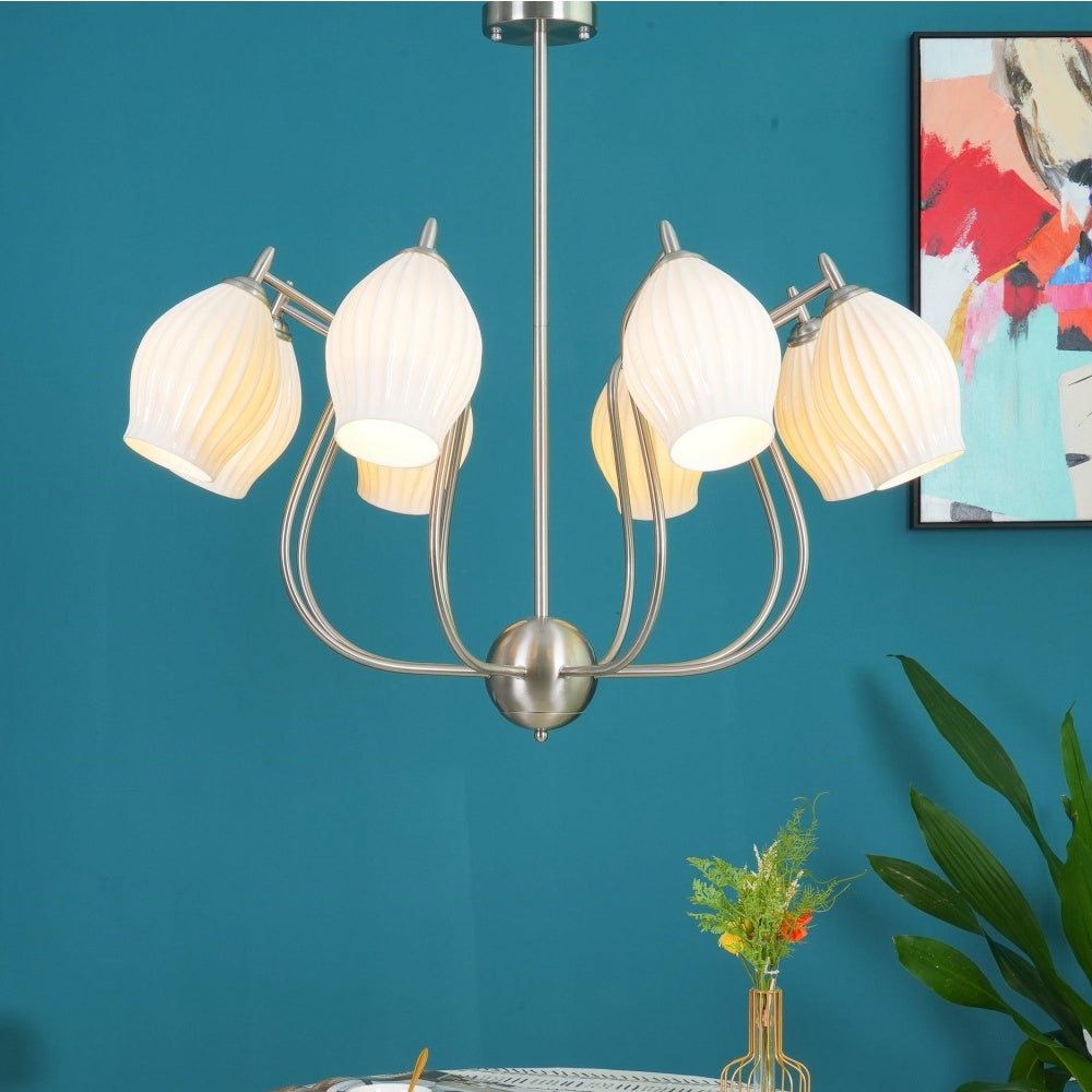 Modern Ceramics Flower shaped Warm Chandelier - Cueteks