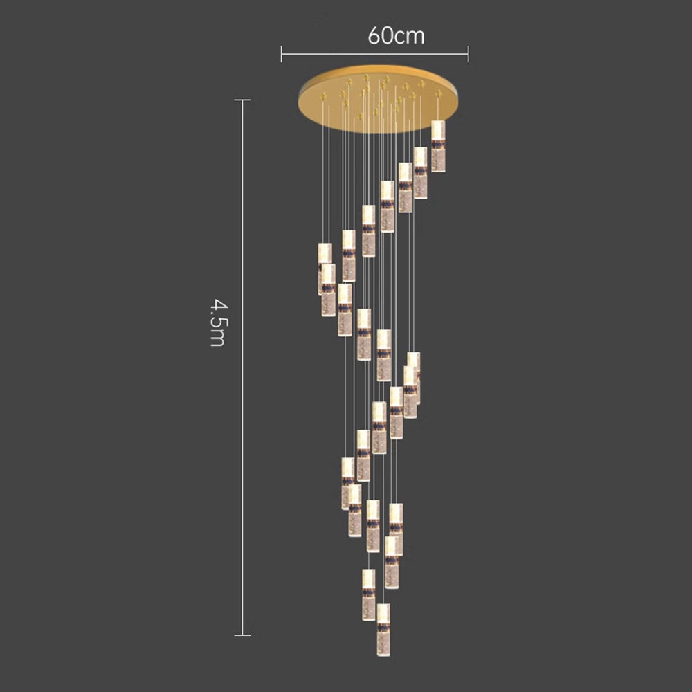 Luxury Crystal Staircase Long Chandelier - Cueteks