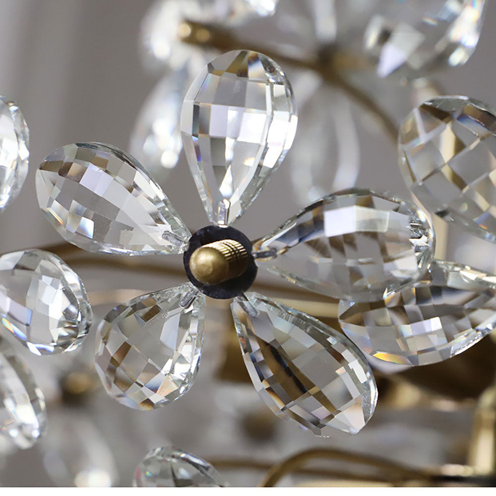 Luxury Crystal Bouquet Brass Chandeliers - Cueteks