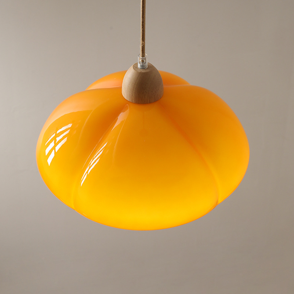 Vintage Glass Pumpkin Pendant Light - Cueteks