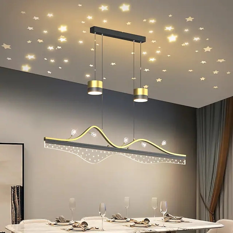 Moderne LED Kronleuchter Sternenhimmel Pendelleuchte für Esszimmer & Restaurant - Cueteks