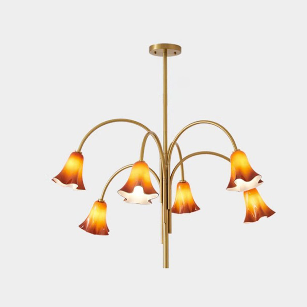French Vintage Glass Flower Bedroom Chandelier Bauhaus Chandeliers - Cueteks