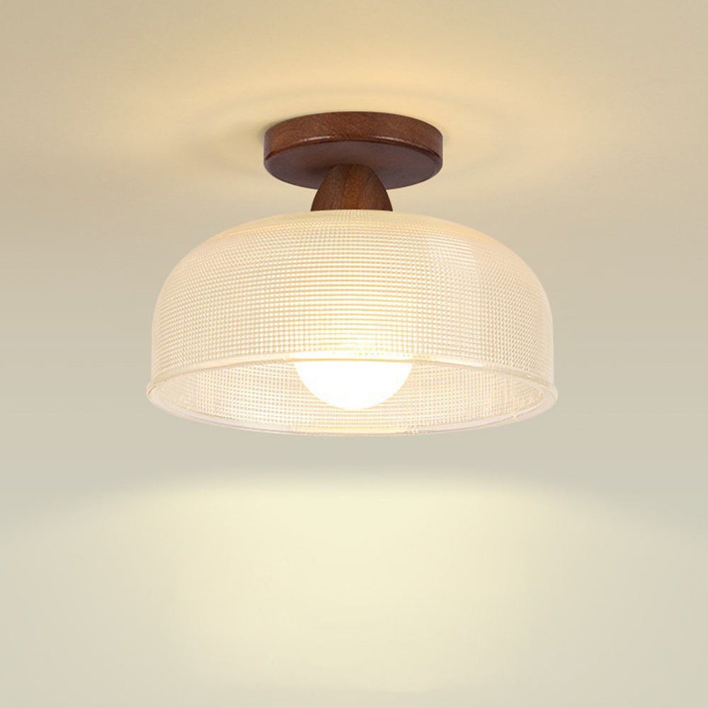 Vintage Solid Wood Glass Ceiling Lamp - Cueteks