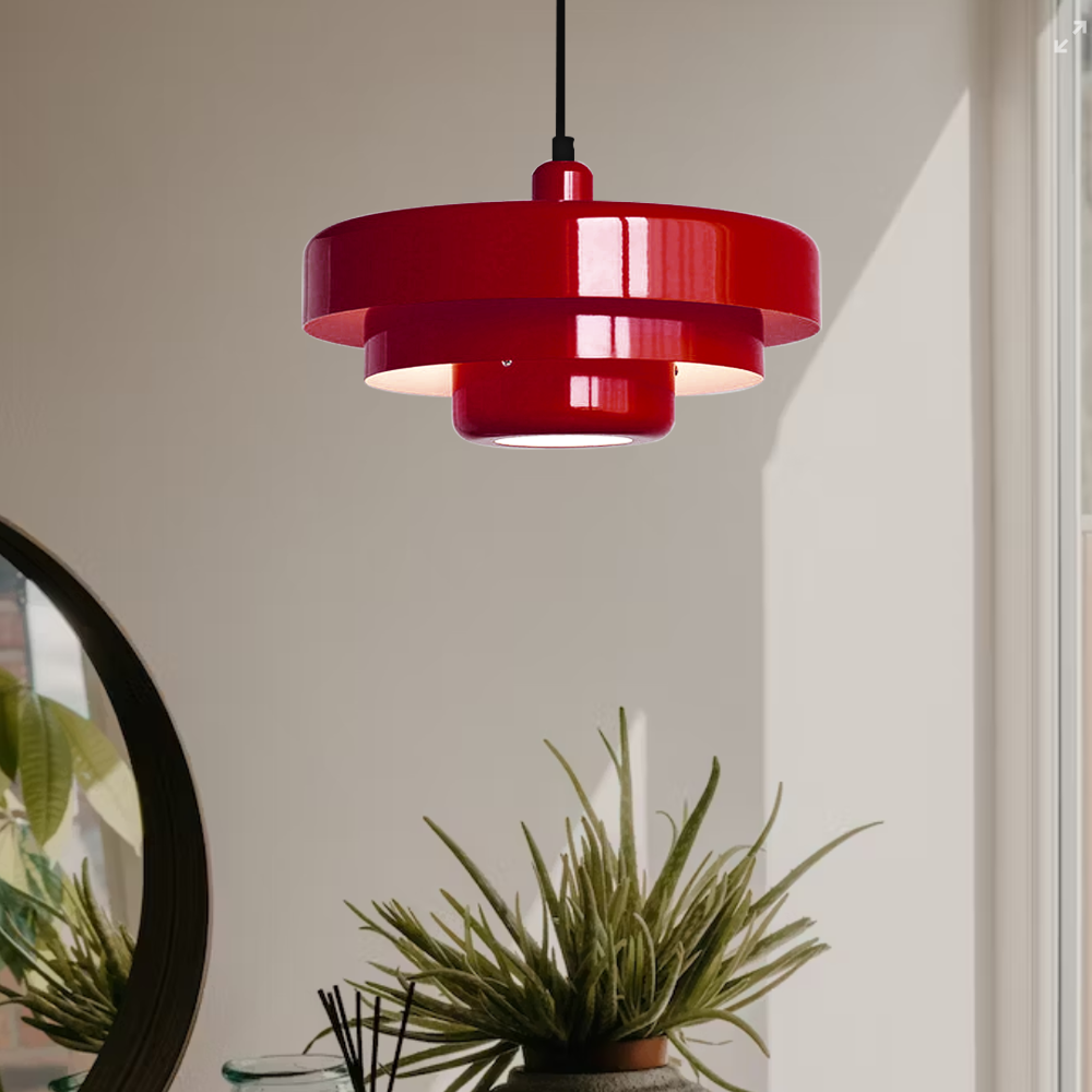 Mid-century Single Head Medieval Iron Round Pendant Light - Cueteks