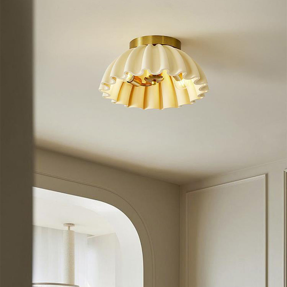 Vintage French Resin Entrance Ceiling Light - Cueteks