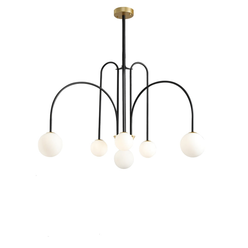 Art Deco Glass Ball Chandelier - Cueteks