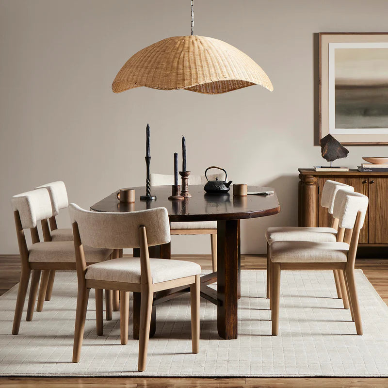 Natural Minimalistic Woven Rattan Handmade Hanging Lamp - Cueteks