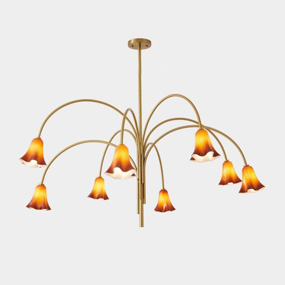 French Vintage Glass Flower Bedroom Chandelier Bauhaus Chandeliers - Cueteks