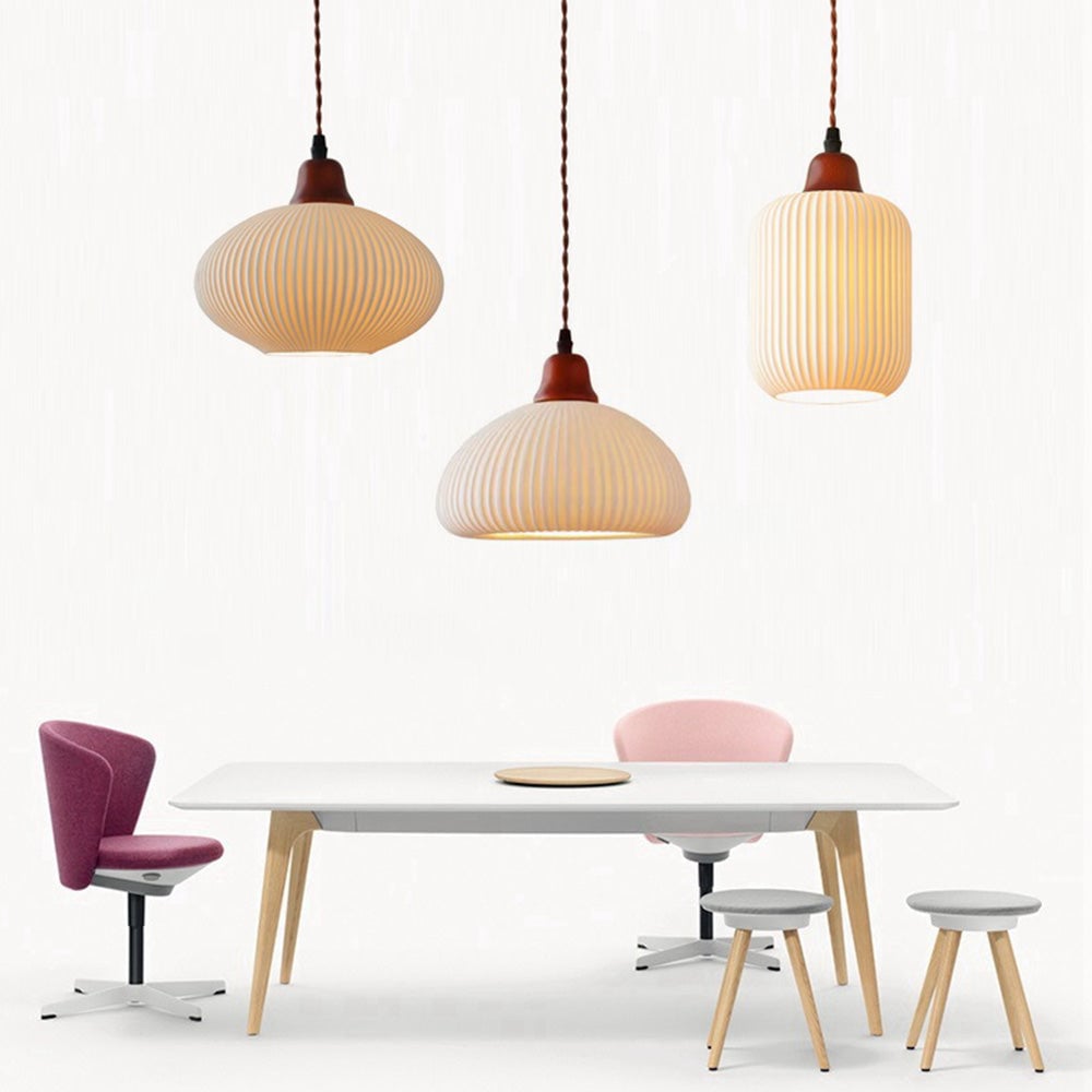 Vintage Nordic Ceramic White Pendant Light For Dining Room - Cueteks