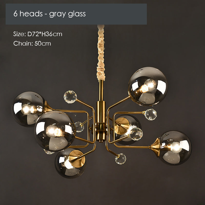 Gold Glass Modern LED chandelier - Cueteks