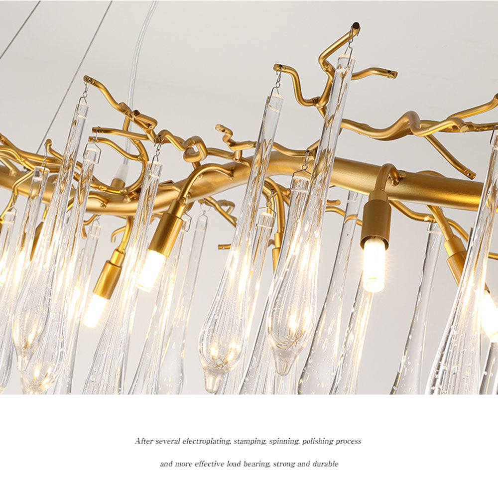 Modern Glass Teardrop Tiered Chandelier - Cueteks
