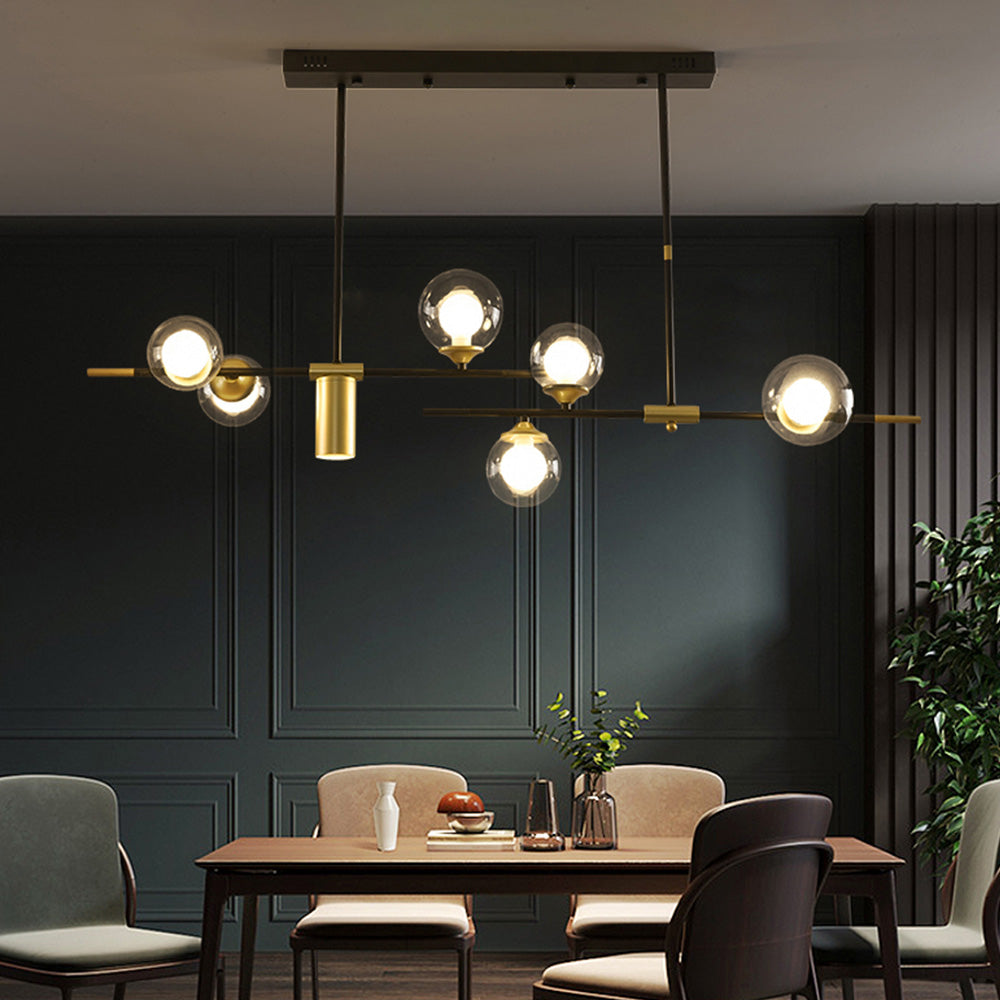 Brass Contemporary LED Chandelier Sputnik Chandelier 7-Light - Cueteks