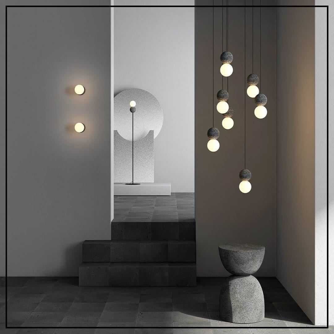 Origo Pendelleuchte: Zeitlose Eleganz aus Vulkanstein und opalem Glas für ein harmonisches Lichtspiel! - Cueteks