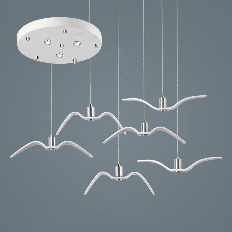 Elegante Seagull Resin Pendelleuchte: Minimalismus trifft modernes Design – Licht in drei Flugphasen! - Cueteks