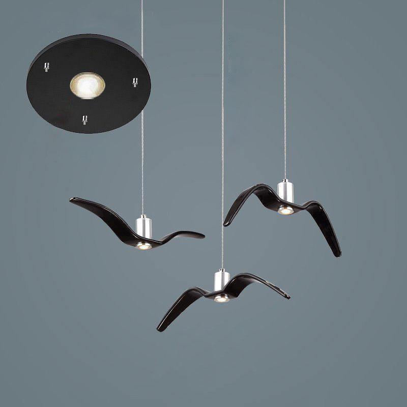 Elegante Seagull Resin Pendelleuchte: Minimalismus trifft modernes Design – Licht in drei Flugphasen! - Cueteks