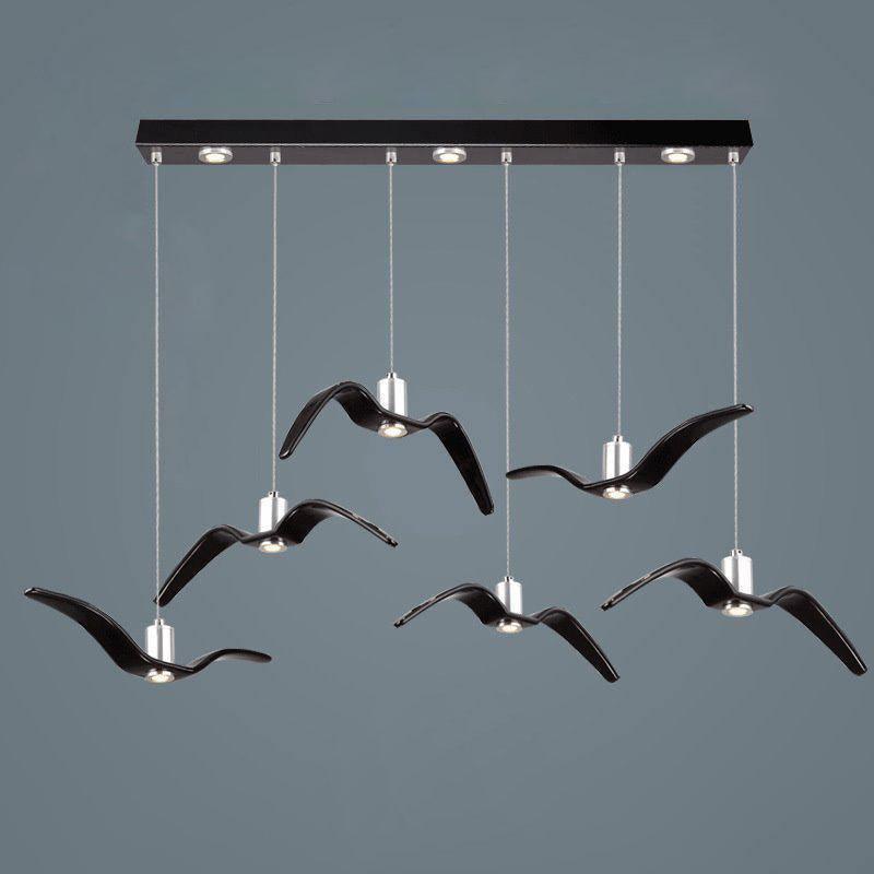 Elegante Seagull Resin Pendelleuchte: Minimalismus trifft modernes Design – Licht in drei Flugphasen! - Cueteks
